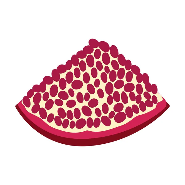 Granatapfel Ganz Und Stücke Geschnitten Mit Kernen Stilisierte Saftige Früchte — Stockvektor