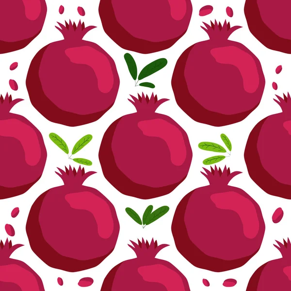Χωρίς Ραφές Μοτίβο Φρούτα Ροδιού Διακοσμητικά Σχέδια Του Ροδιού Κομψό — Διανυσματικό Αρχείο