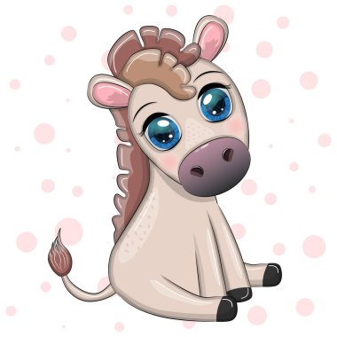 Çiçekli şirin bir eşek, balonlu, bahar temalı. Tatil için kartpostal.