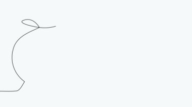 self drawing of single continuous line alarm clock. Minimalism. Full length one line animation illustration
