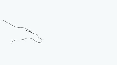 One line drawing animation of a hand holding a hammer. profession and occupation minimal concept. continuous line drawing