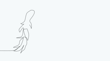 Self drawing animation one line draw a horse. Minimalism, One line draw. Full length animated