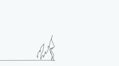 Self drawing animation one line draw a horse. Minimalism, One line draw. Full length animated