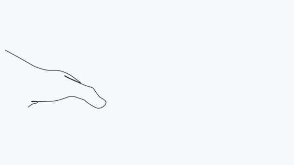 One Line Drawing Animation Hand Holding Hammer Profession Occupation Minimal — 비디오