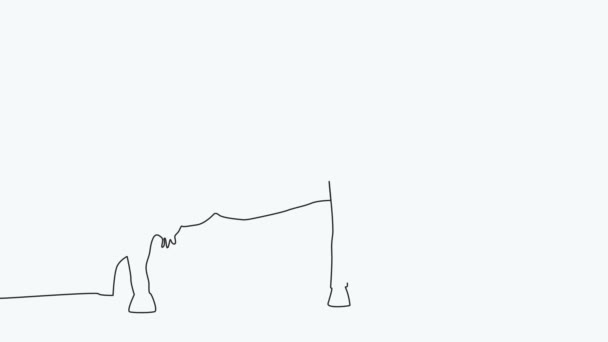 Kuh Selbstzeichnung Einer Einfachen Animation Einer Durchgehenden Zeichnung Einer Linie — Stockvideo