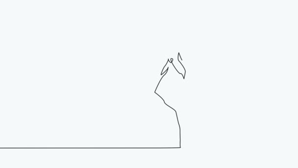 Self Drawing Animation One Line Draw Horse Minimalism One Line — Vídeos de Stock