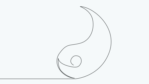 Self Drawing Yin Yang Symbol Harmony Balance Video Motion Animation — Stok video