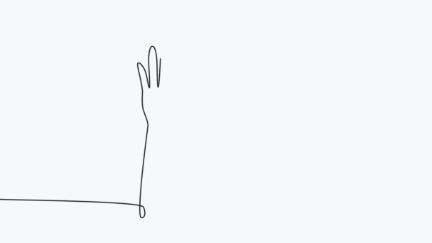 Animation Continuous Single Line Drawing Group Hands Raised Concept Voting — 비디오