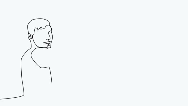 Self Drawing Continuous Line Animation Men Giving High Fives Gesture — Stockvideo