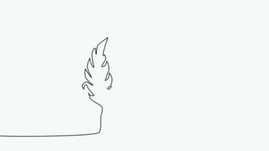 Self-drawing animation of continuous drawing of one line of feathers
