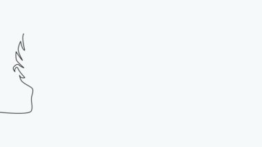 Self-drawing animation of continuous drawing of one line of feathers