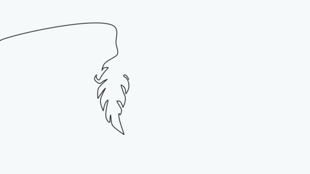 Саморисование Анимации Непрерывного Рисования Одной Линии Перьев — стоковое видео
