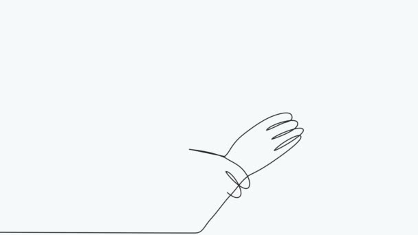 Self Drawing Continuous Line Animation Men Giving High Fives Gesture — Vídeos de Stock