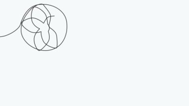 Self draw continuous line dream catcher animation 4k mystery symbol.