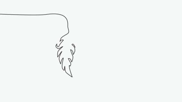 Self Drawing Animation Continuous Drawing One Line Feathers — ストック動画