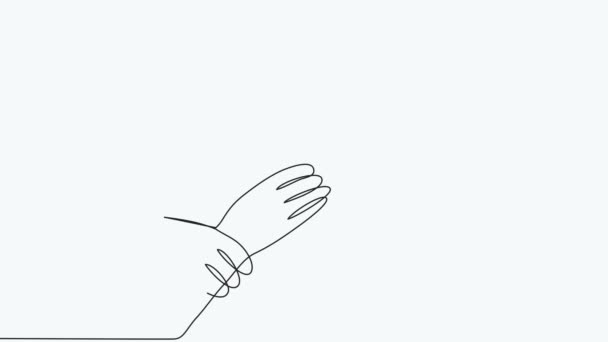 Self Drawing Continuous Line Animation Men Giving High Fives Gesture — Stockvideo