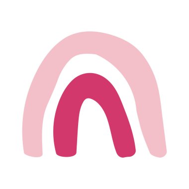 El çizimi boho gökkuşağı. Pastel İskandinav tarzında şirin bir set. Oda dekorasyonu, tekstil baskısı veya duvar çıkartması için çocuk odası tasarımı