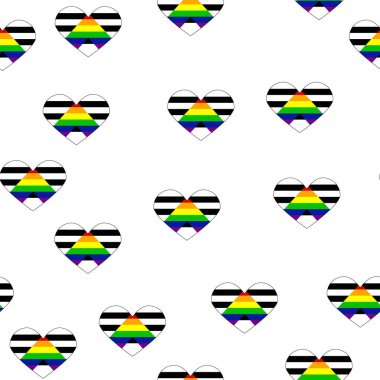 Heteroseksüel müttefiklerin gurur bayrağıyla kusursuz bir düzen. LGBT halk bayrağı. Gay gururu. Gurur Ayı. Aşk, özgürlük