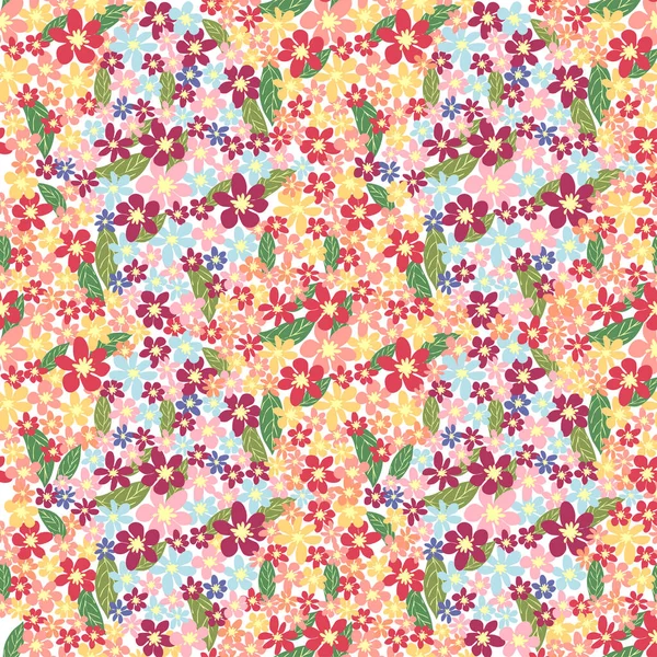 Fantaisie Motif Floral Sans Couture Avec Des Fleurs Des Feuilles — Image vectorielle