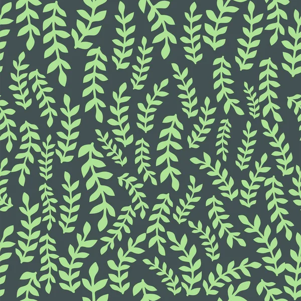 Грациозные Ветви Листья Цветы Бесшовный Фон Стиле Природы Винтажное Украшение — стоковый вектор