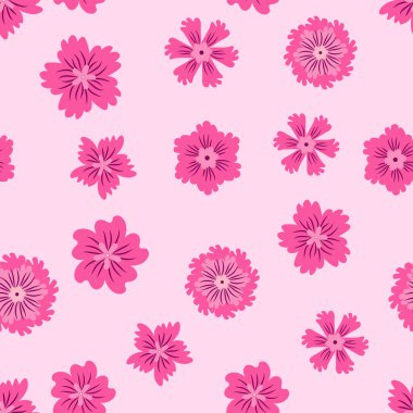 Pembe çiçekli güzel, pürüzsüz desen. Kır çiçekleri mükemmel bir model.