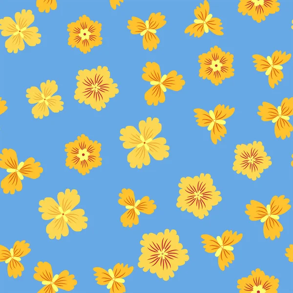 Цветочный Узор Желтыми Цветками Дикие Цветы Идеальный Узор — стоковый вектор