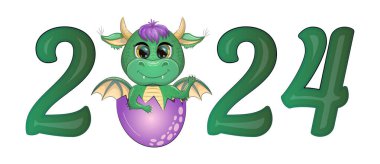 Çin takvimine göre yeni yıl 2024. Yeşil ejder karakteri