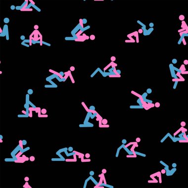 Kama Sutra seamless pattern design poster fabric. Kamasutra sketchy poses for making love. Set. Standing positions clipart