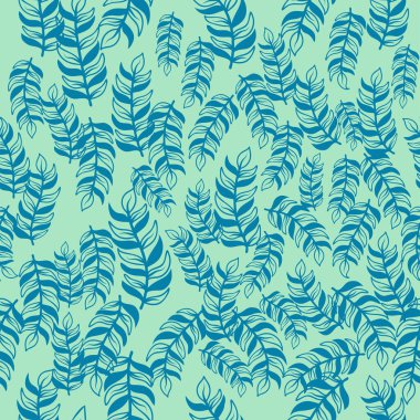 Çiçeksiz desen. Süslü yapraklı dallar. Flurish doğa yaz bahçesi dokulu arka plan