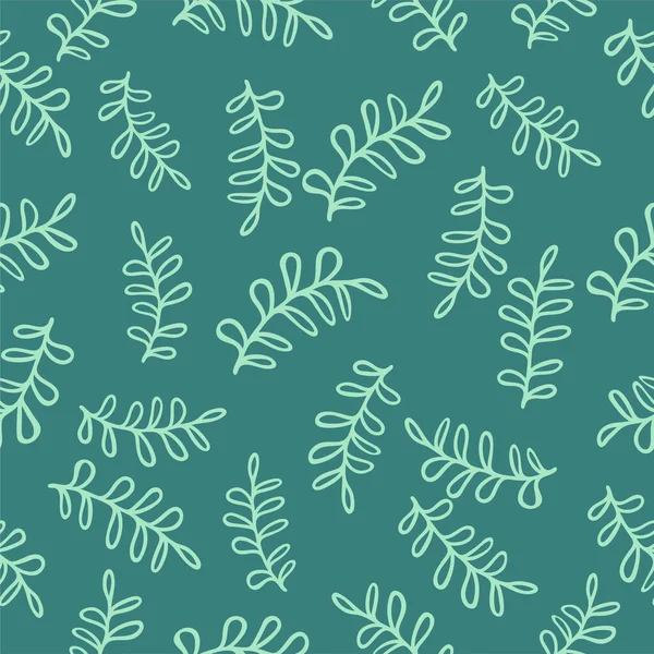 Florales Nahtloses Muster Zweig Mit Blättern Dekorative Textur Blühende Natur — Stockvektor