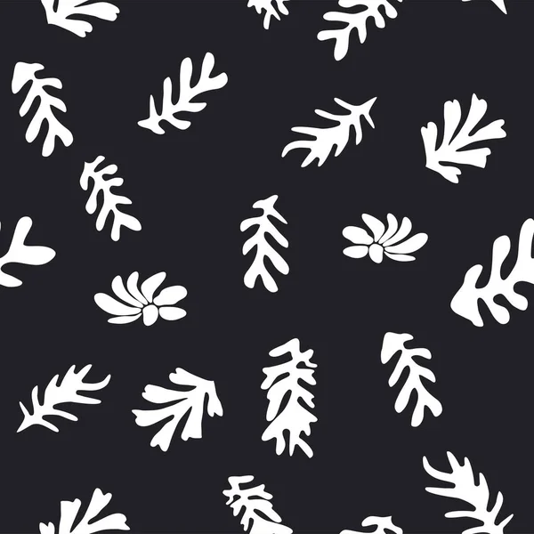 Motif Floral Sans Couture Tendance Inspiré Matisse Motif Floral Noir — Image vectorielle