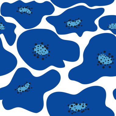 Matisse, mavi ve kırmızı gelincikler ve çiçek desenlerinden esinlenilmiş modaya uygun çiçek desenleri.