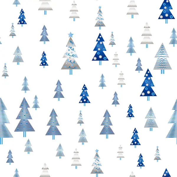 Forêt Hiver Scandinave Motif Sans Couture Dessiné Main Nouvel Noël — Image vectorielle