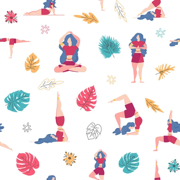 Kusursuz desen artı yoga dersi alan kıvrımlı hatunlar. Çevrimiçi ev antrenmanı konsepti. Vücut pozitif. Çekici Amerikalı kadın..