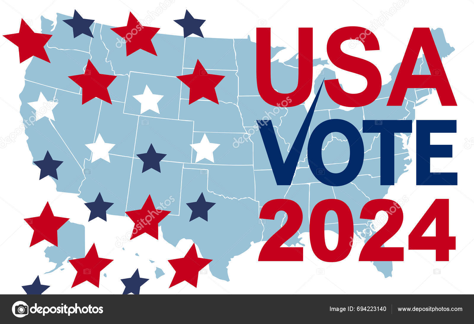 2024 Presidential Election Day Usa November Card Design Vote Your Stock