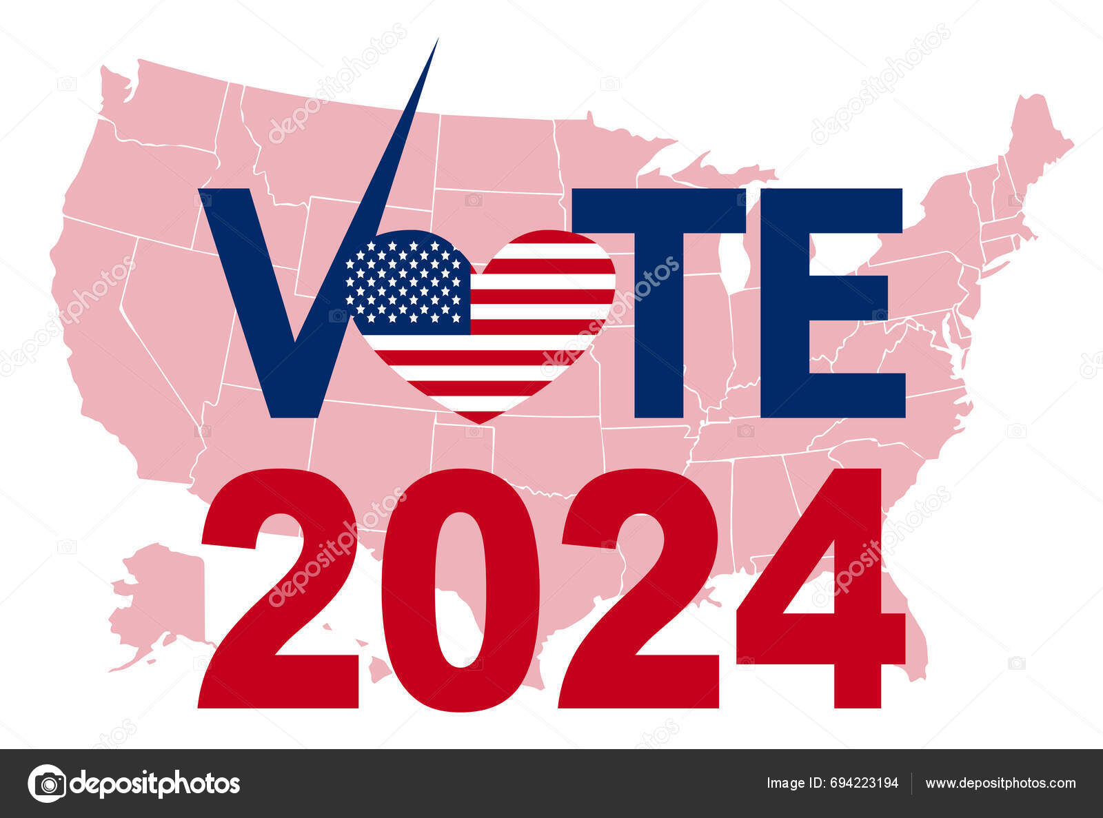 2024 Presidential Election Day Usa November Card Design Vote Your Stock