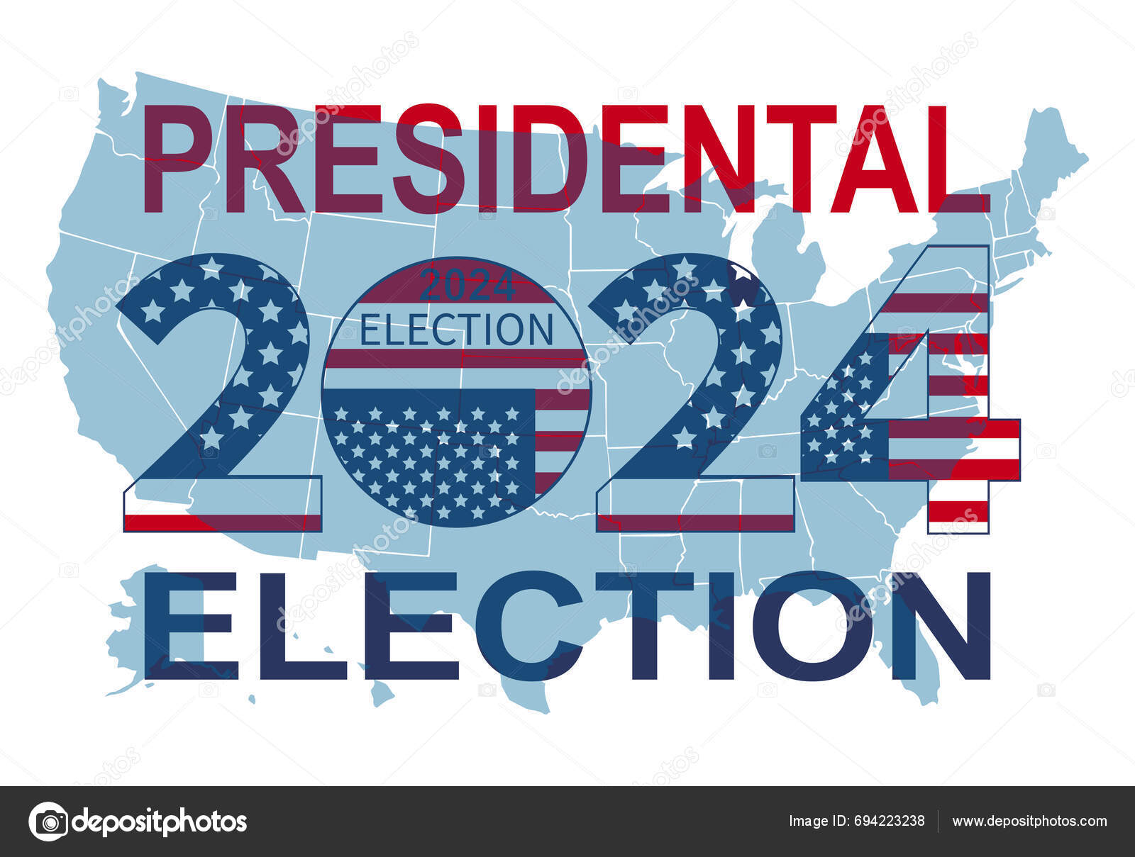 2024 Presidential Election Day Usa November Card Design Vote Your Stock