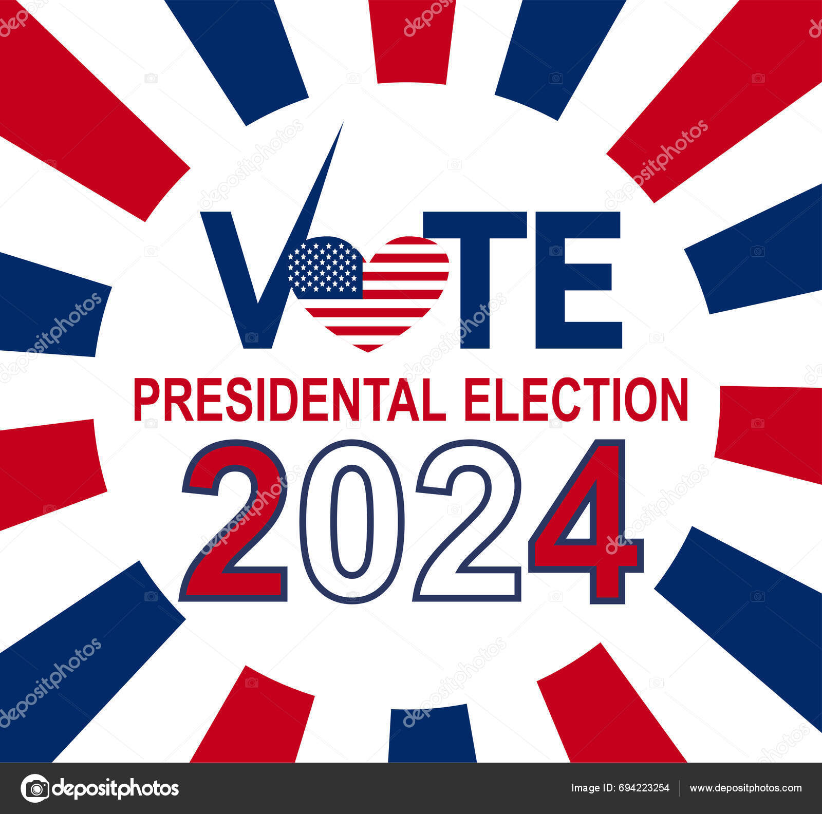 2024 Presidential Election Day Usa November Card Design Vote Your Stock
