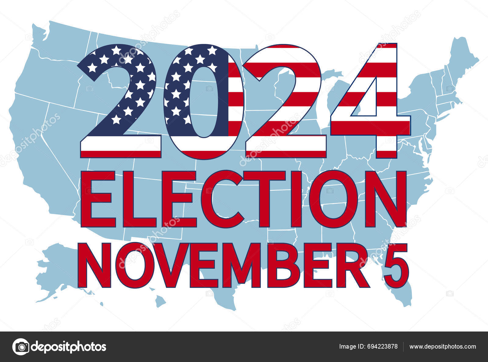 2024 Presidential Election Day Usa November Card Design Vote Your Stock