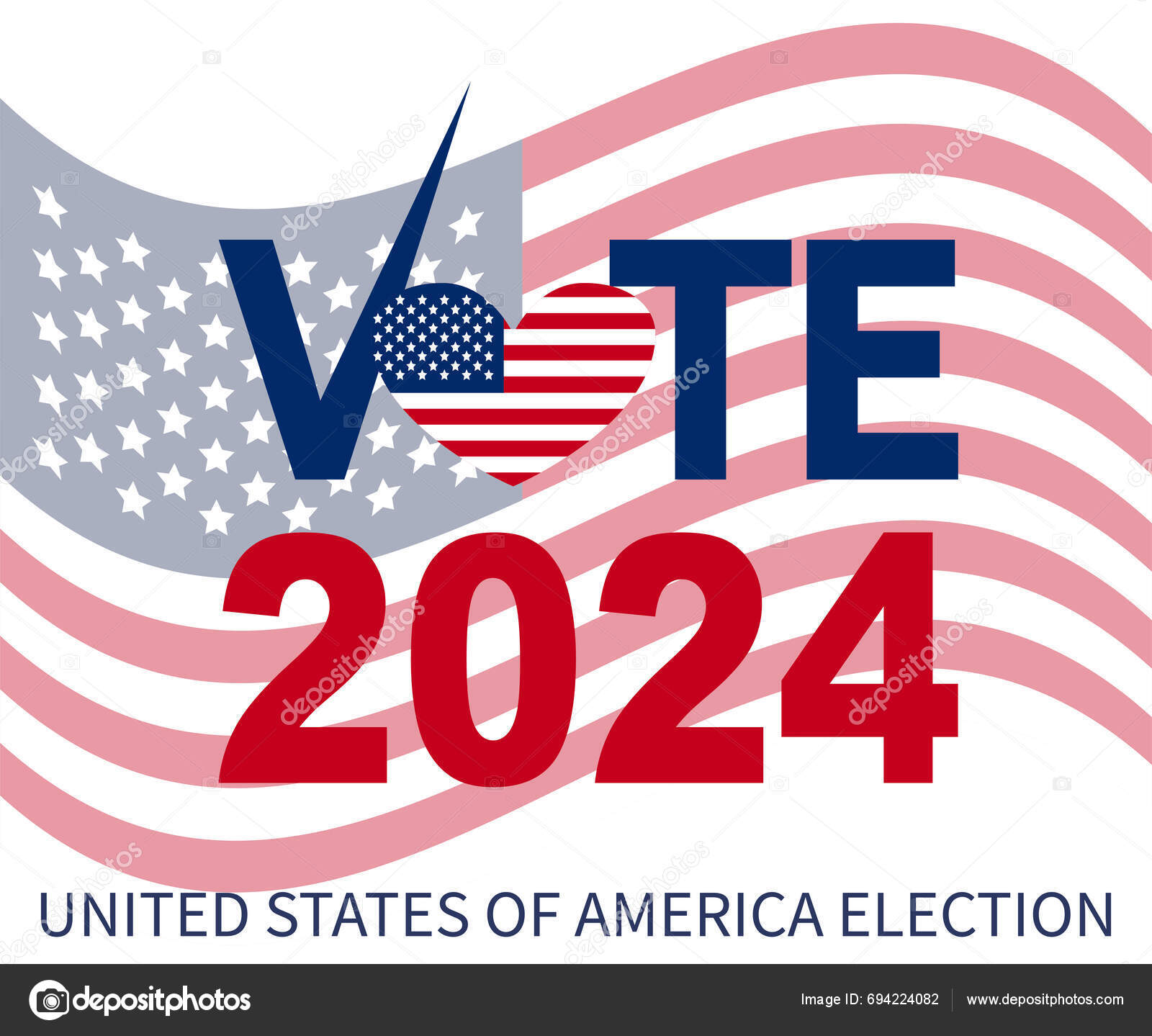 2024 Presidential Election Day Usa November Card Design Vote Your Stock