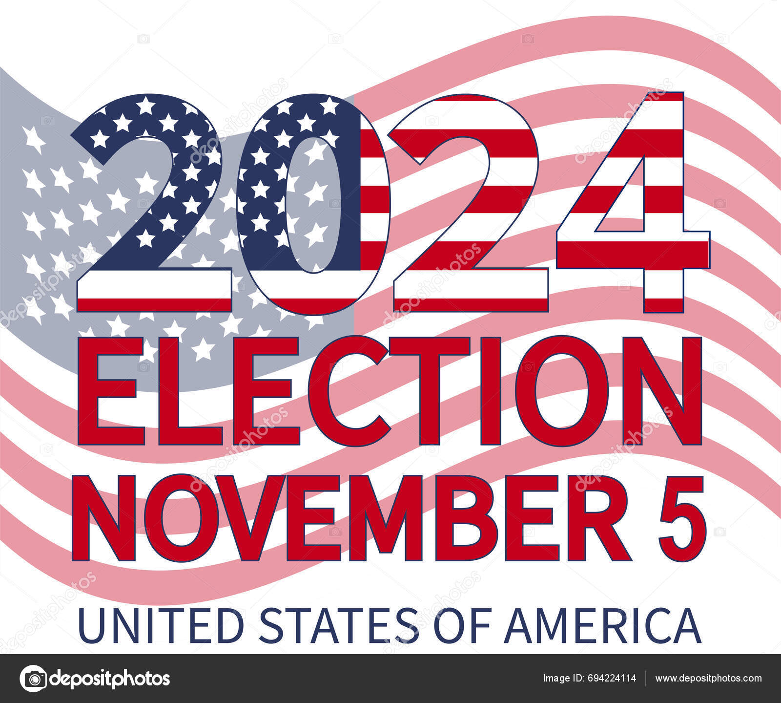 2024 Presidential Election Day Usa November Card Design Vote Your Stock