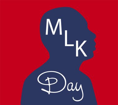 Martin Luther King Jr., tebrik kartı tasarımı. MLK Günü 'nde ilham verici bir alıntı, ABD bayrağı geçmişi.