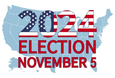 Amerika 'da 2024 Başkanlık seçim günü, 5 Kasım, kart tasarımı. Geleceğinize oy verin..