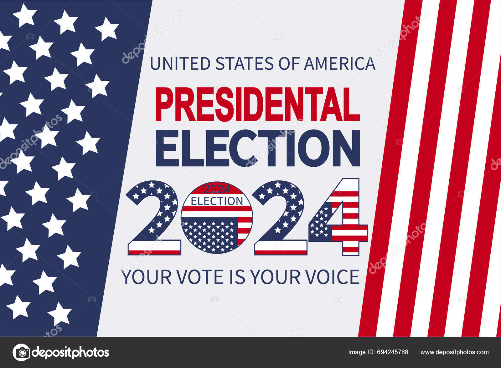 2024 Presidential Election Day Usa November Card Design Vote Your Stock