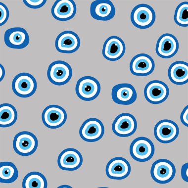 Şeytani göz, güneşli, aylı, yıldızlı, palmiyeli kusursuz desen. Tekstil, hediyelik eşya, ev eşyaları için.