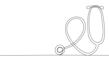 Tek sıra steteskop, hastanın kalp atışlarını inceleyen doktor ekipmanları. Sağlık hizmetleri