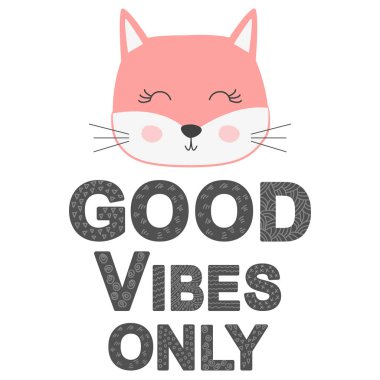 Harfleri olan sevimli bir hayvan yüzü. İskandinav tarzı ve pastel palet. bebek posterleri, kartlar, kıyafetler, çocuk odaları