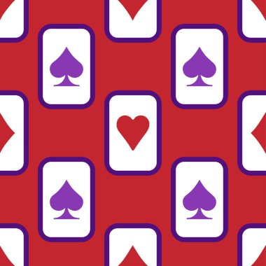 Mor düşme iskambil kağıtları pürüzsüz. Poker ve Harikalar Diyarı