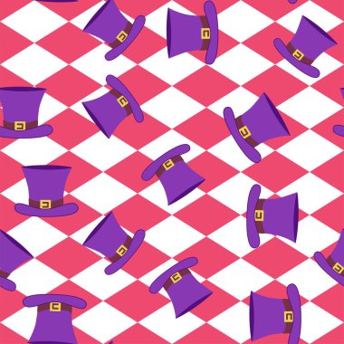 Alice Harikalar Diyarında kusursuz desenli sihirli mor portal şapkalı