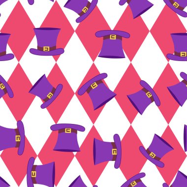 Alice Harikalar Diyarında kusursuz desenli sihirli mor portal şapkalı